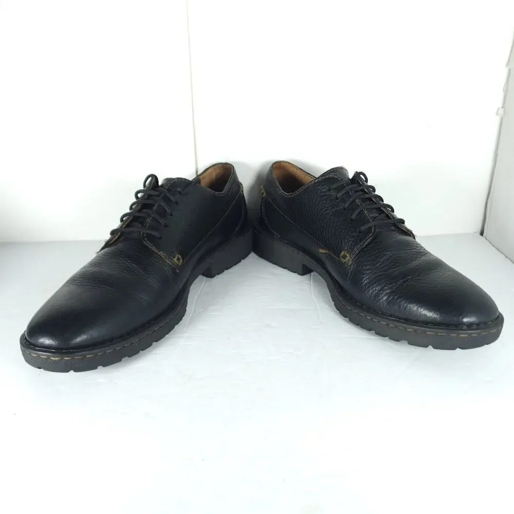 Born Men's Samson US 9 Black Leather Lace up Casual Oxford Shoes H43403